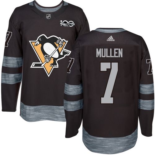 Adidas Penguins #7 Joe Mullen Black 1917-100th Anniversary Stitched NHL Jersey